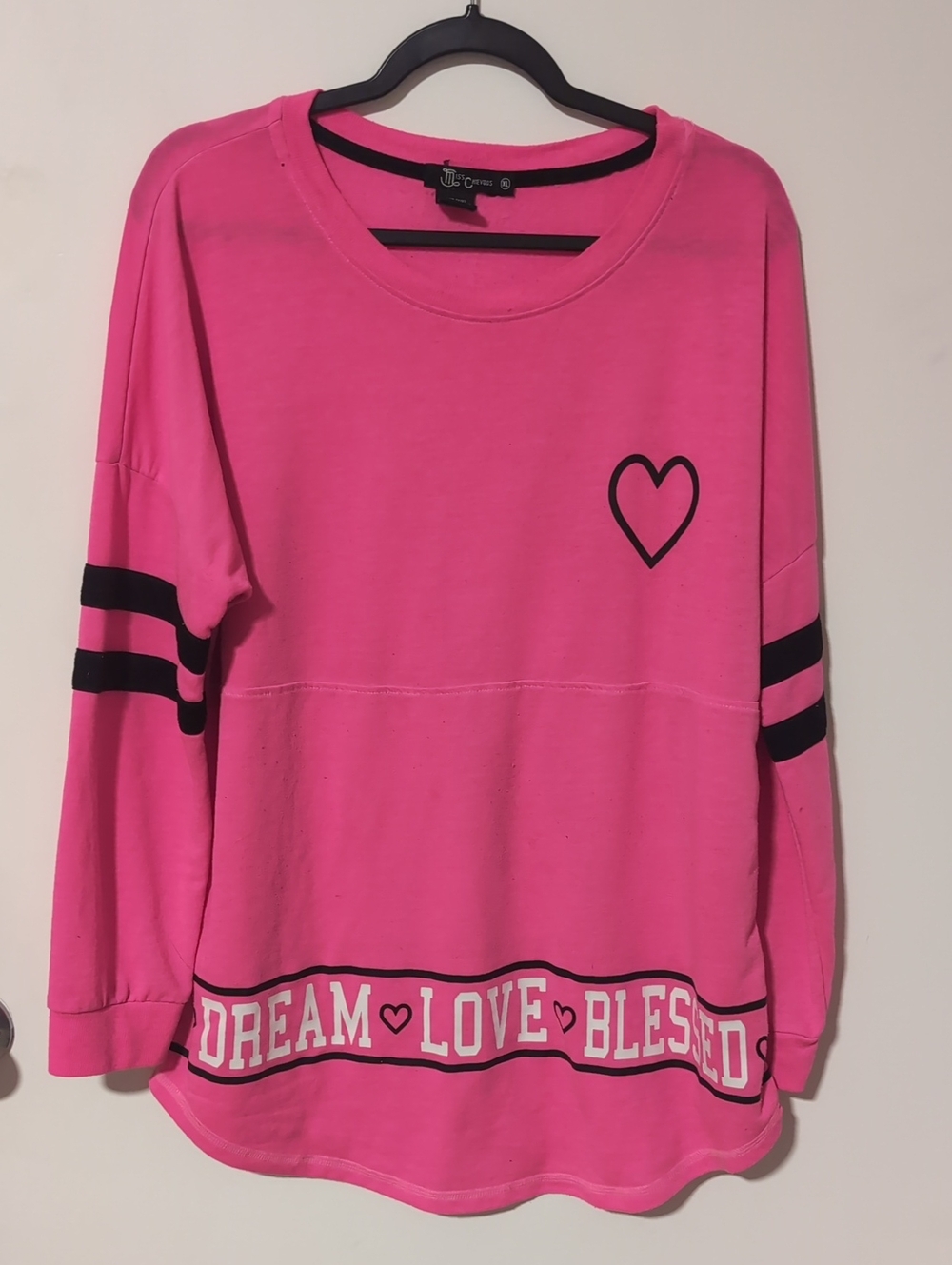 Miss Chievous Hot Pink Heart T-shirt with Black Accents